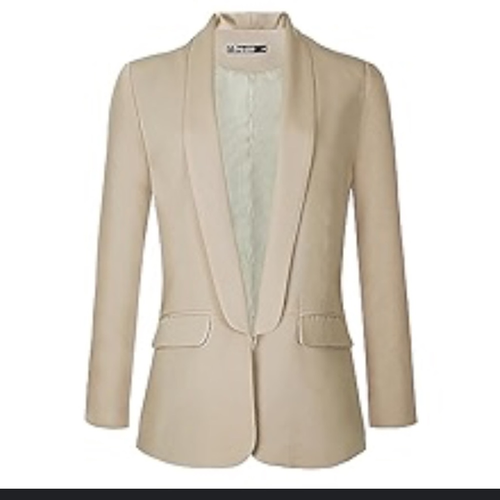 Women's Cream Shawl Collar Blazer - Picture 11 of 15